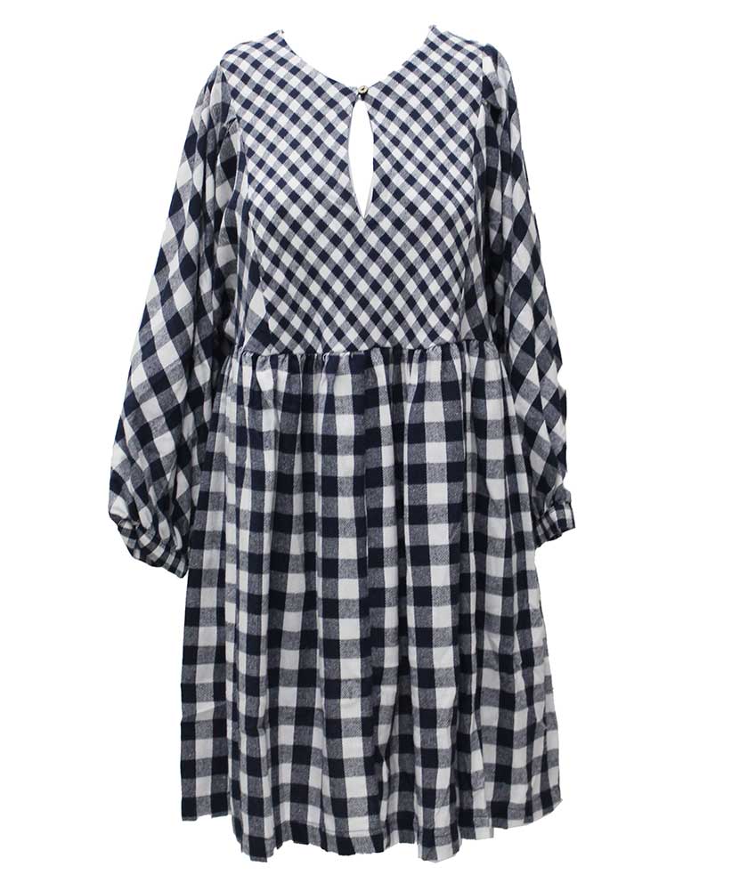 Umgee USA Gingham Keyhole Dress