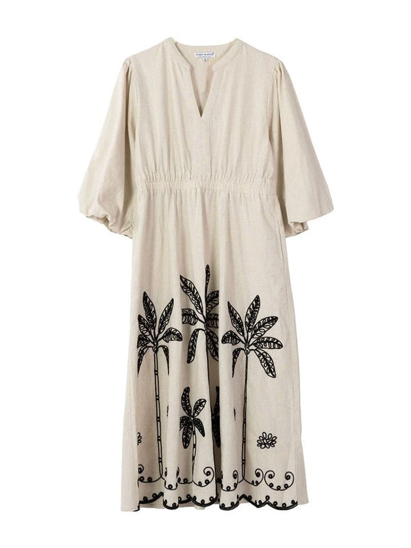 Simply Southern Embroidered Puff Sleeve Dress