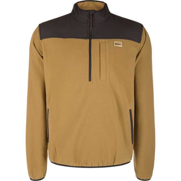 Drake Men's Camp Fleece Over Under Quarter Zip Midweight Jacket