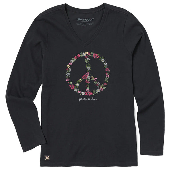 Life Is Good Ladies Wildflower Peace And Love Crusher-LITE T-Shirt
