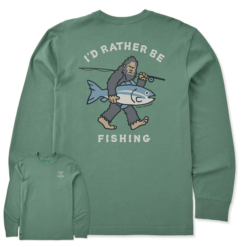 Life Is Good Men's I'd Rather be Fishing Long Sleeve Crusher T-Shirt