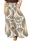 Umgee USA Wide Leg Printed Skirt Pant