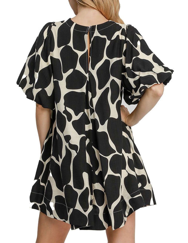 Umgee USA Abstract Animal Print A-Line Dress