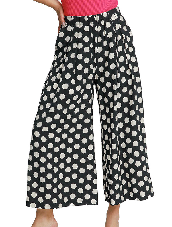 Umgee USA Playful Polka Wide Leg Pants