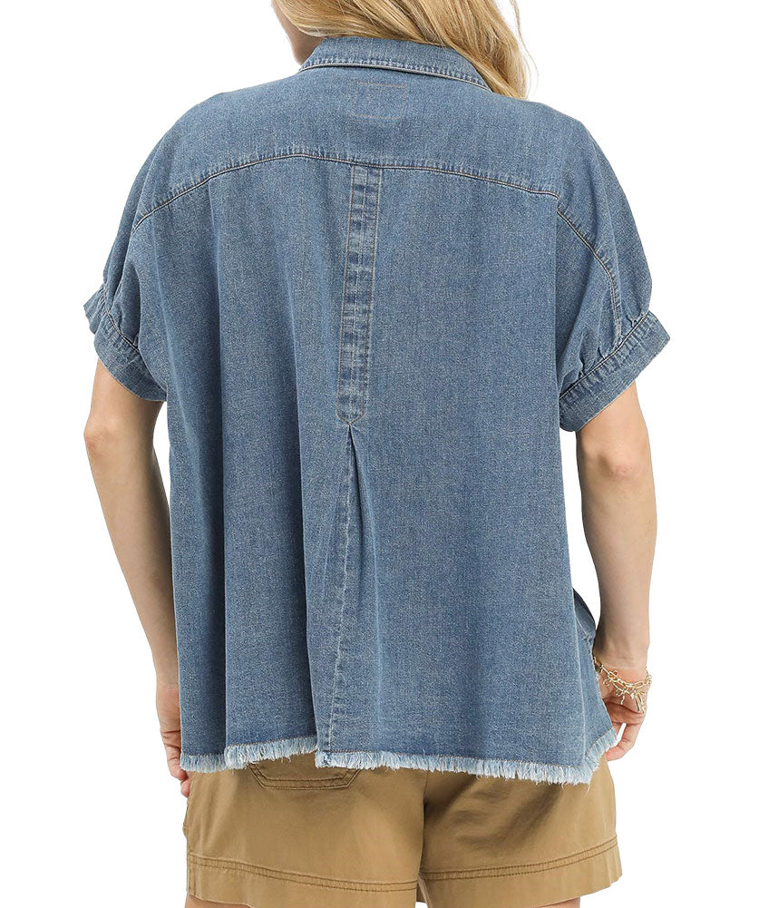 Umgee USA Washed Denim Oversized Top