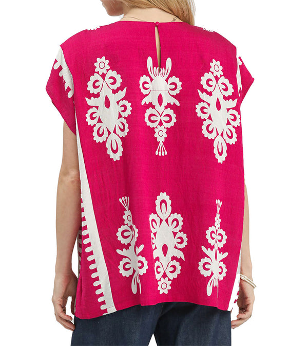 Umgee USA Border Poncho Style Top