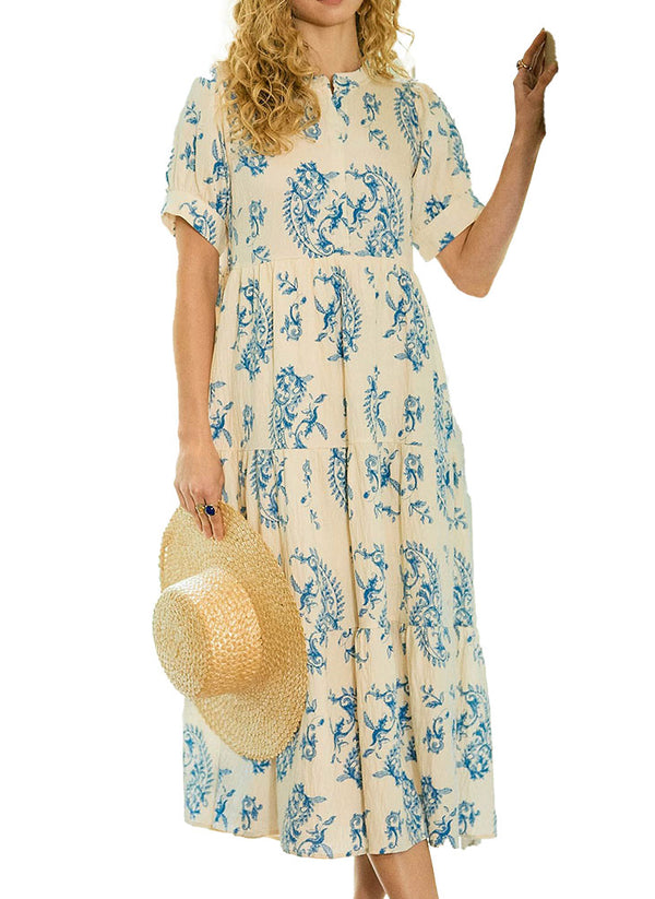 Umgee USA Tiered Textured Midi Dress