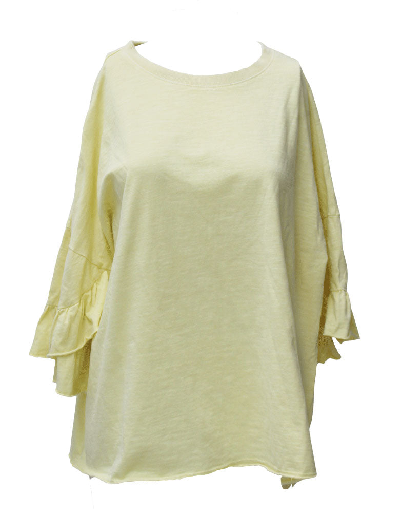 Easel 3/4 Ruffle Top
