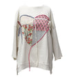 Easel 3/4 Heart Patch Top