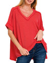 ZENANA V-Neck Ribbed Top