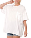 ZENANA Tri Blend Oversized Front Pocket Boyfriend T-Shirt