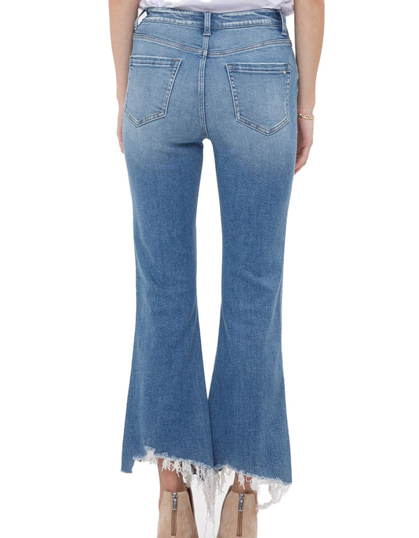 Mica Denim Crop Flare Fray