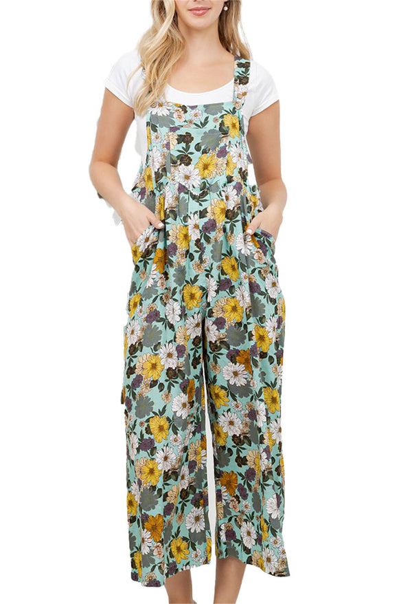 La Soul Vintage Floral Print Overalls