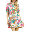 Umgee USA Jacquard Paisley Print Puff Sleeve Tunic Dress