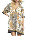 Umgee USA Mix Printed V-Neck Dress