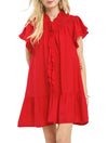 Umgee USA Smocked Ruffle Babydoll Mini Dress