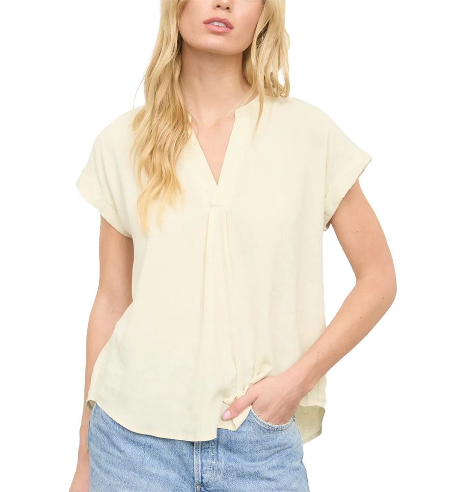 Blu Pepper Back Button Top