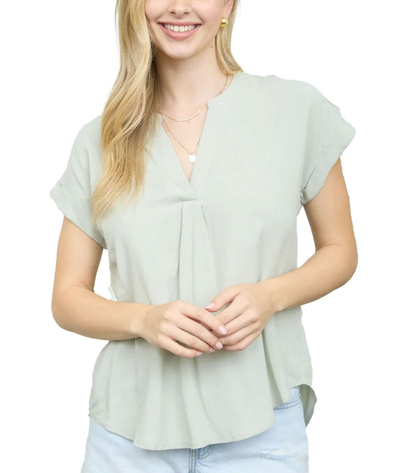 Blu Pepper Back Button Top