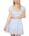 Blu Pepper Eyelet Puff Sleeve Mini Dress