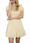 Blu Pepper Eyelet Puff Sleeve Mini Dress