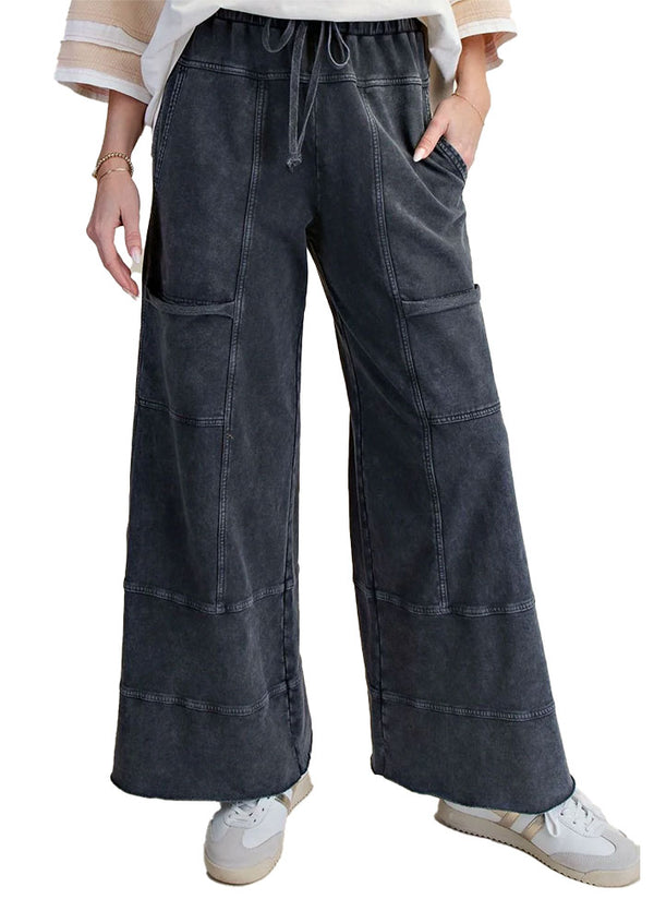 Easel Mineral Wash Knit Cargo Pants