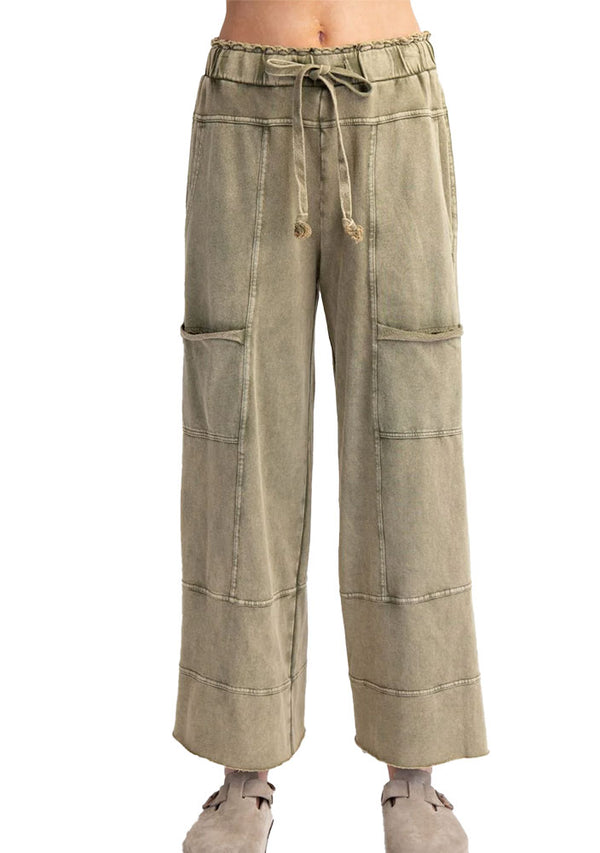 Easel Mineral Wash Knit Cargo Pants