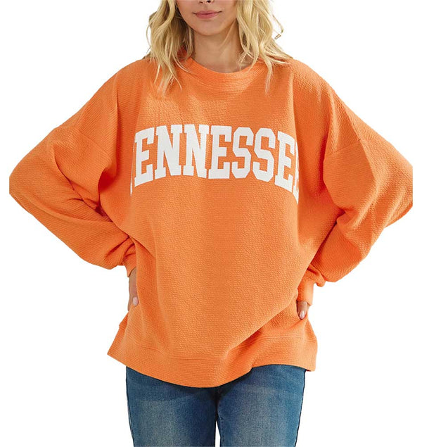 Tres Bien Ladies Tennessee Cloudy Knit Long Sleeve Graphic Top