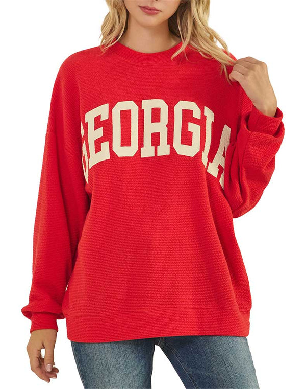 Tres Bien Ladies Georgia Graphic Long Sleeve Graphic Top