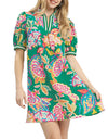 Umgee USA Jacquard Paisley Print Puff Sleeve Tunic Dress