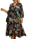 Umgee USA Boho Paisley Tiered Midi Dress