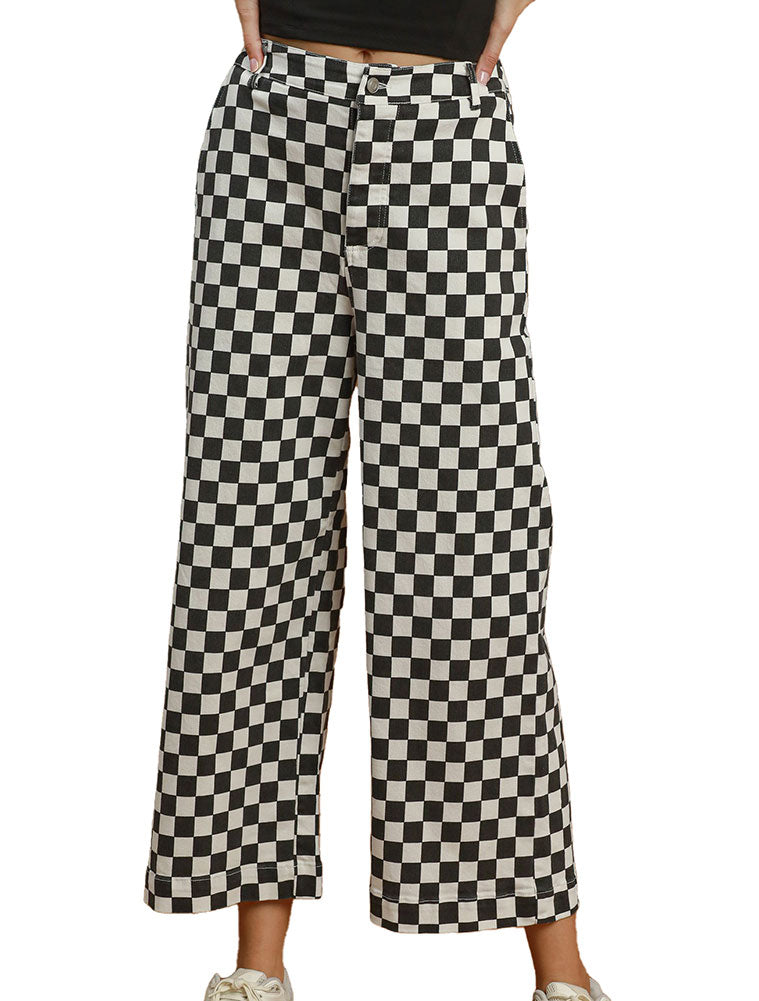 Umgee USA Checker Mineral Wash Pants