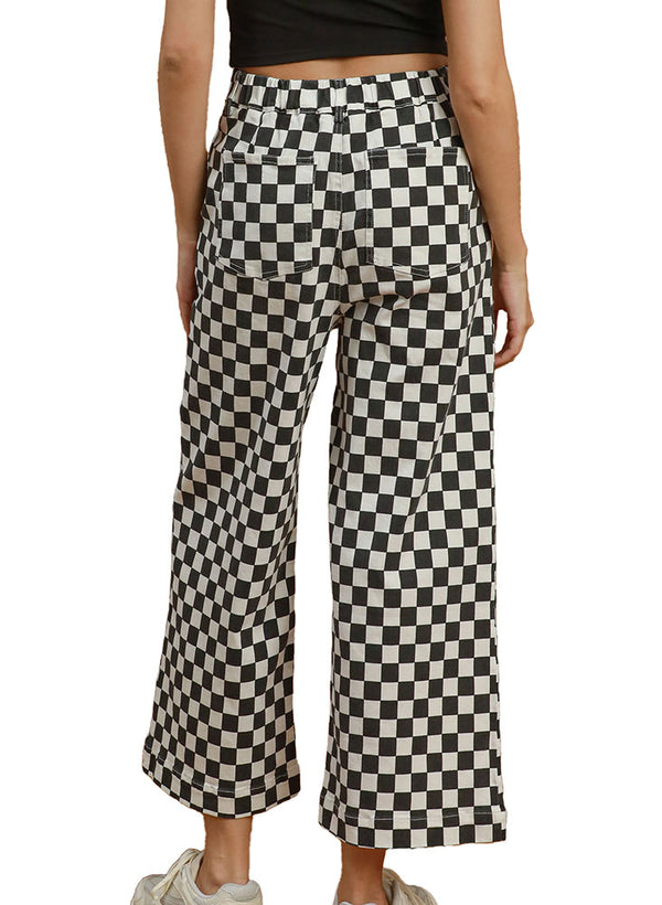 Umgee USA Checker Mineral Wash Pants
