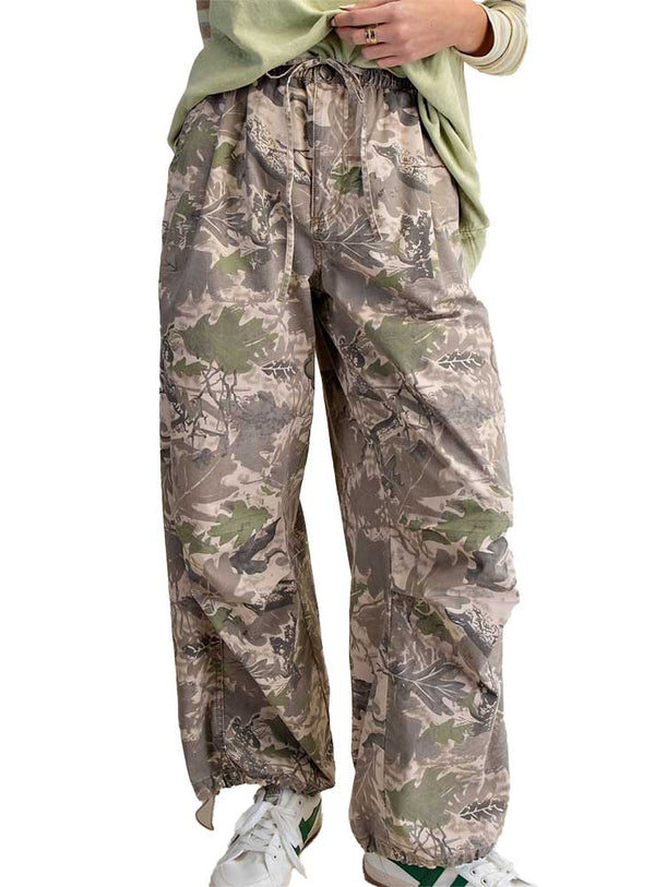 Easel Camouflage Printed Washed Twill Pants