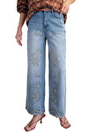 Easel Border Embroiders Pants