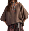 Easel Boat Neck Knitted Sweater