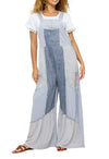 Yak & Yeti Flowy Vintage Washed Ruffled Overalls