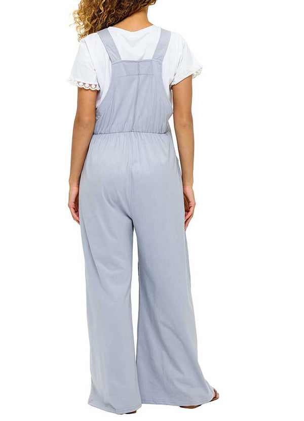 Yak & Yeti Flowy Vintage Washed Ruffled Overalls