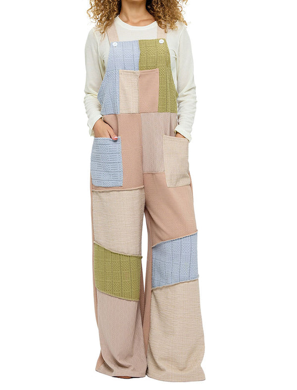 Yak & Yeti Overall Patchwork Colorblock Pastel Tones