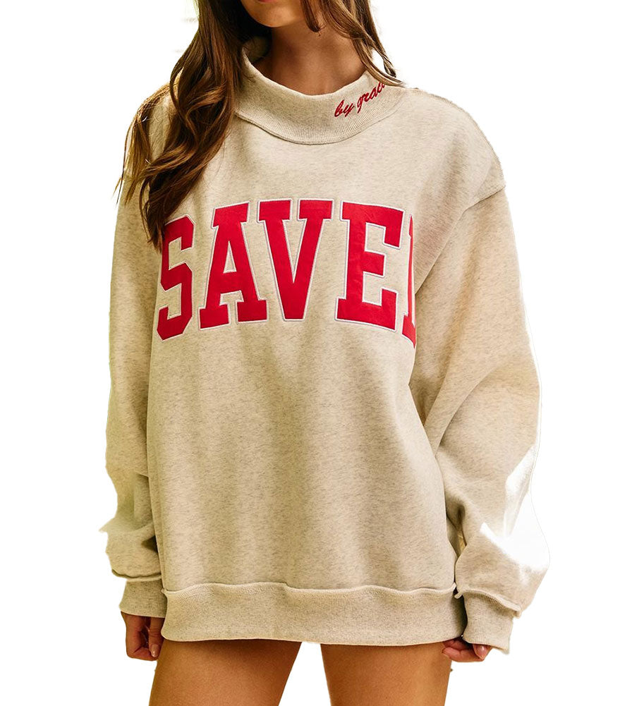 Bucketlist Inc. Saved Embroidered Sweatshirt
