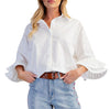 Easel Double Ruffle Poplin Blouse