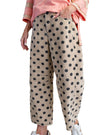Easel Dots Print Washed Twill Barrel Pants