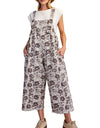 Easel Floral Print Overall Pants