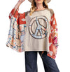 Easel Peace Patch Poncho Top