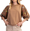 Easel Floral Terry Knit Top