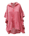 Easel Hooded Ruffle Tunic