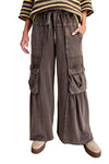 Easel Mineral Washed Terry Knit Cargo Pants