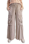 Easel Mineral Washed Terry Knit Cargo Pants