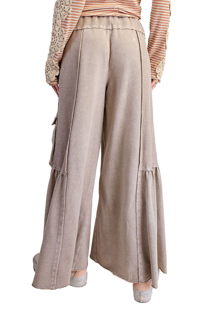 Easel Mineral Washed Terry Knit Cargo Pants