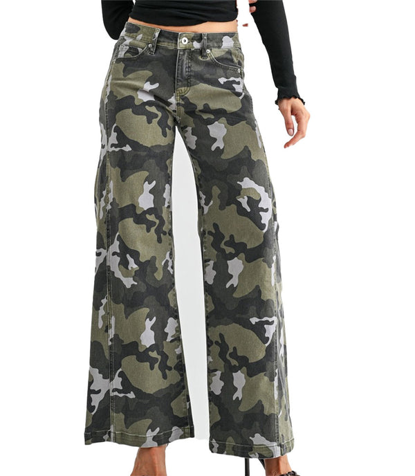 Mica Denim Mid-Rise Wide Leg Pants