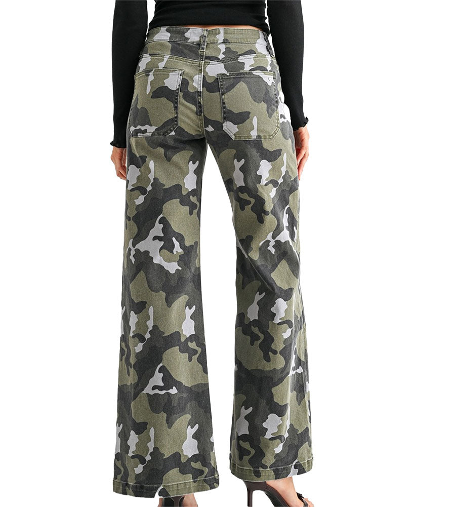 Mica Denim Mid-Rise Wide Leg Pants